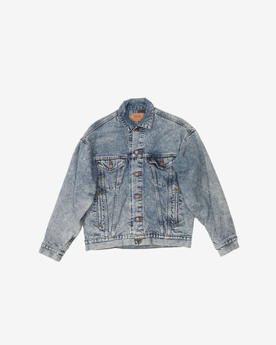 Vintage 80's Levi's Blue / Black Blanket Lined Denim Jacket - S
