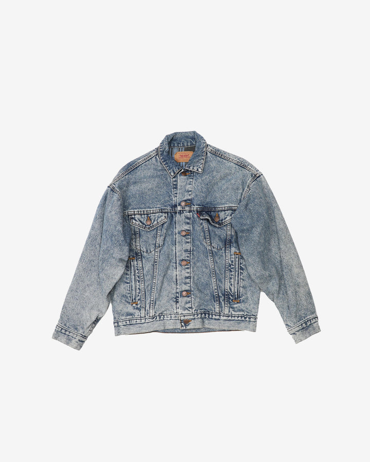 Vintage 80's Levi's Blue / Black Blanket Lined Denim Jacket - S