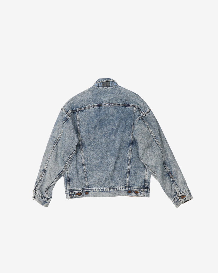 Vintage 80's Levi's Blue / Black Blanket Lined Denim Jacket - S