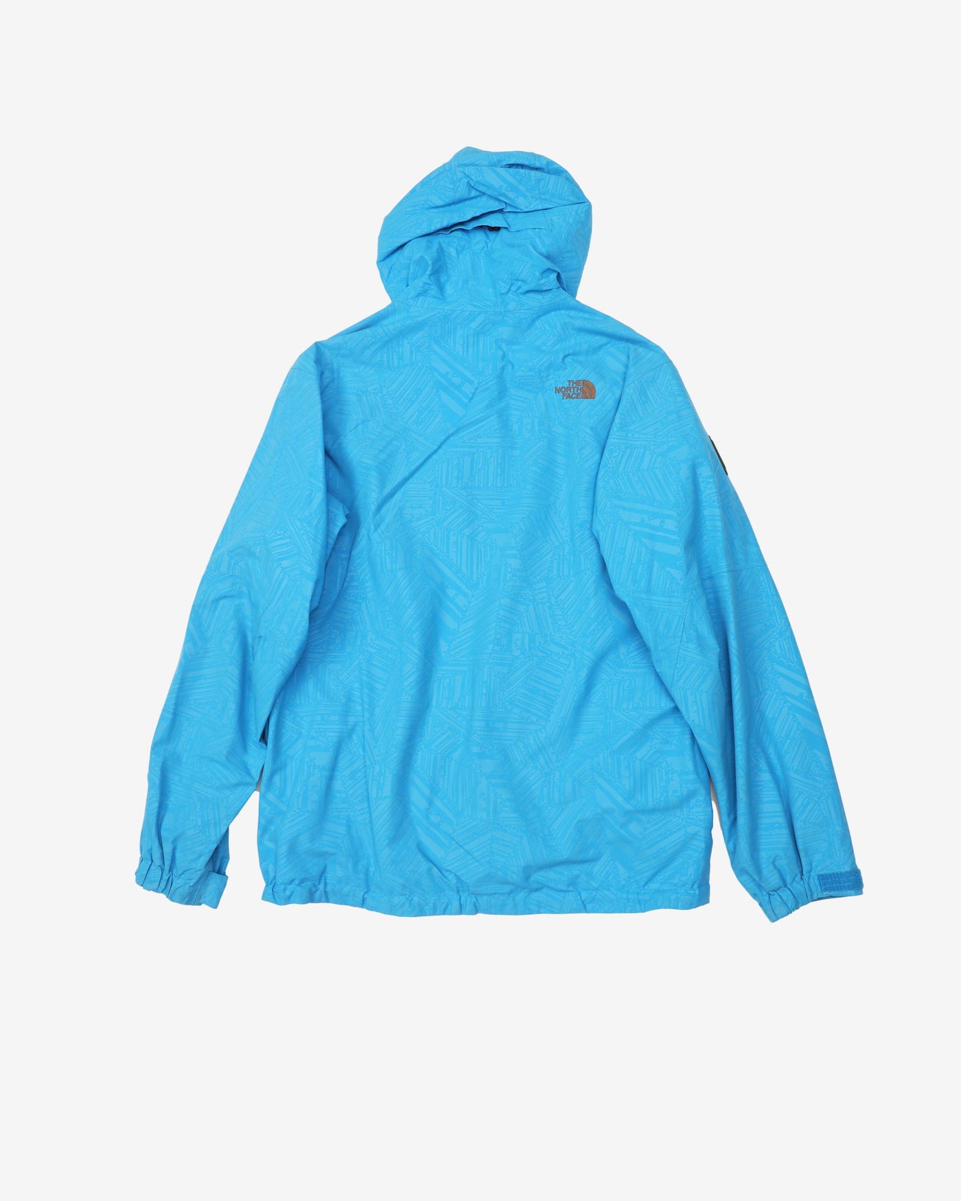 The North Face Blue Patterned Stitching Design Hooded Rain Jacket - M