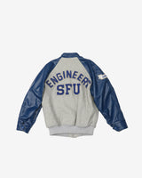 Vintage 90s Science Engineering Grey / Blue Varsity / Collegiate Jacket - M