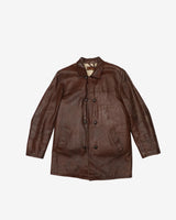 Vintage 70s Angulo Brown Fur Lined Leather Jacket - M