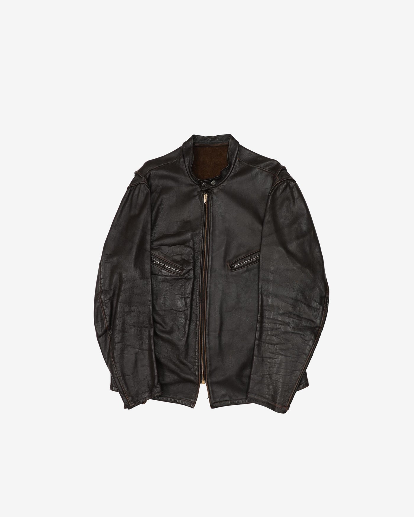 Vintage 50s/60s Dark Brown Leather Jacket - L