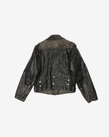 Vintage 60s Brent Sportsman Black Biker Style Leather Jacket - L
