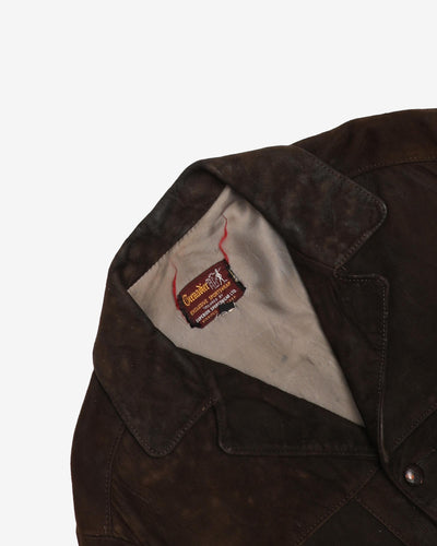 Vintage 50s Grenadier Dark Brown Leather Jacket - L
