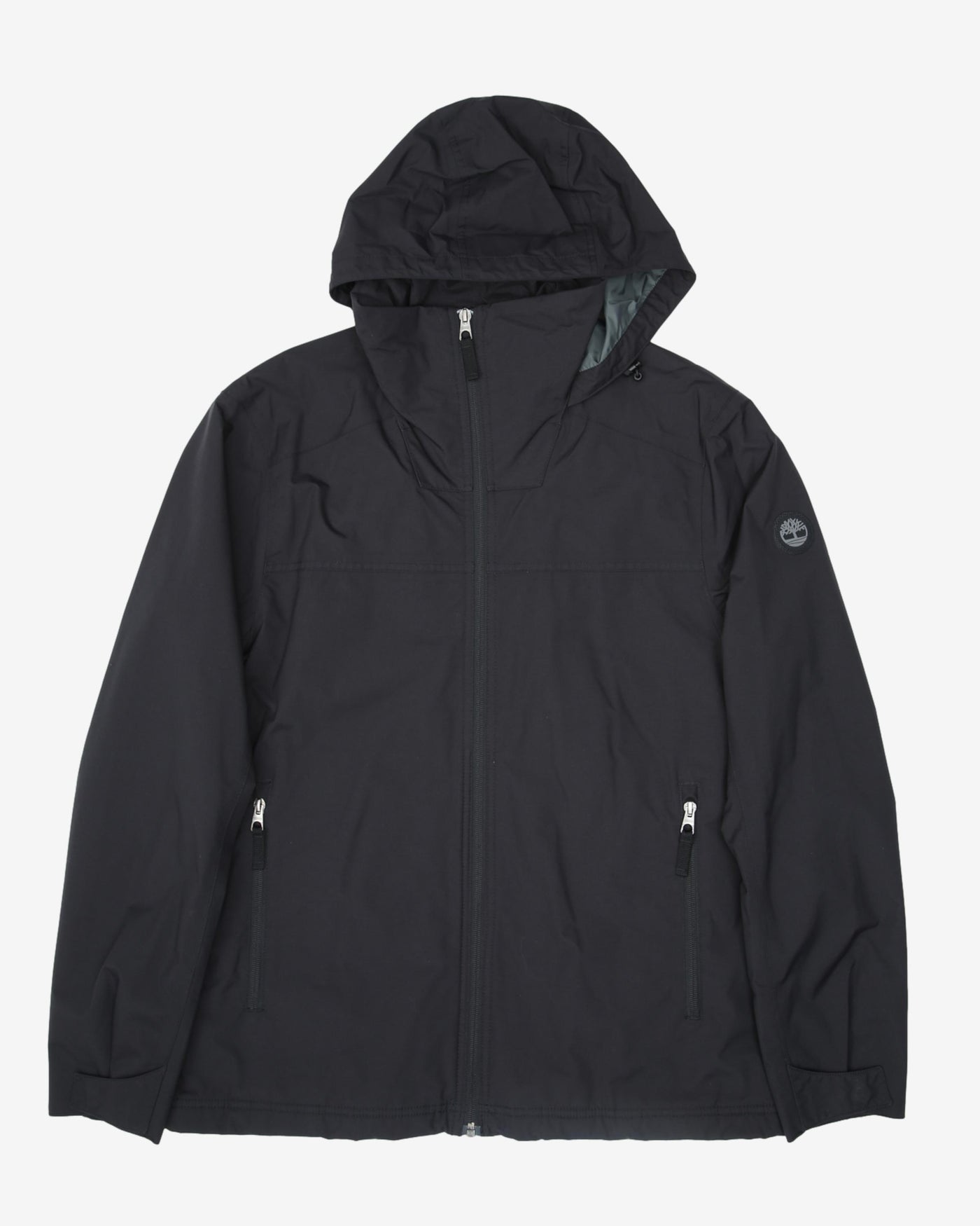 Timberland Full-Zip Black Waterproof Hooded Rain Jacket - L