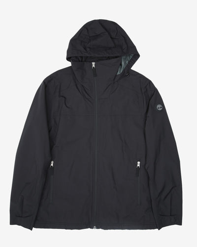 Timberland Full-Zip Black Waterproof Hooded Rain Jacket - L