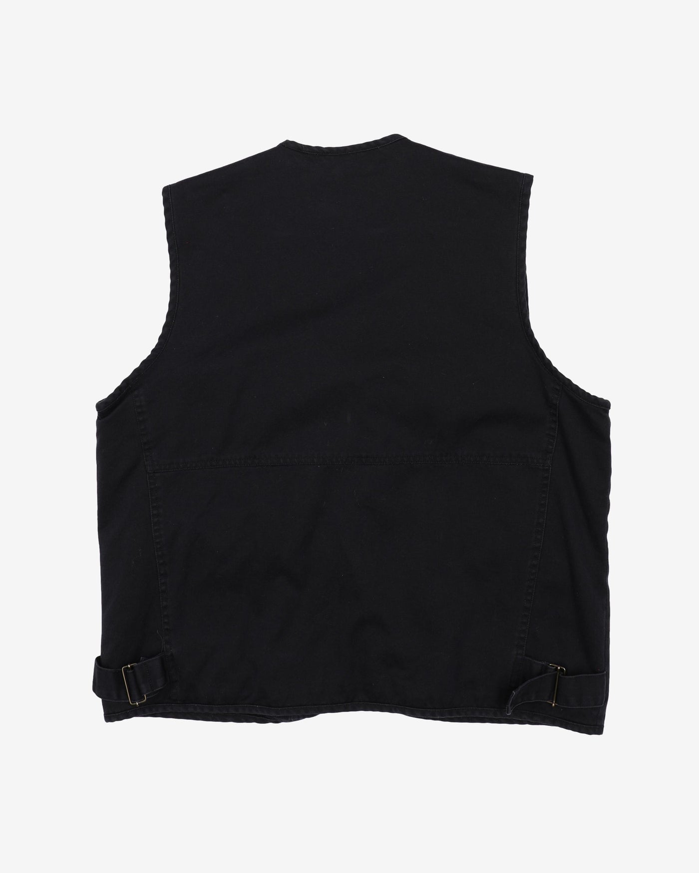 Vintage Navy Padded / Check Lined Utility Vest - L