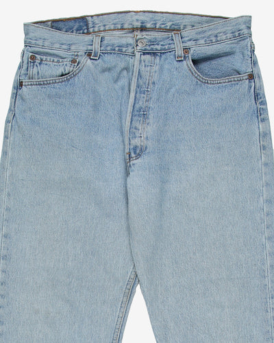 Levis 501 light wash blue cropped jeans - w34l29