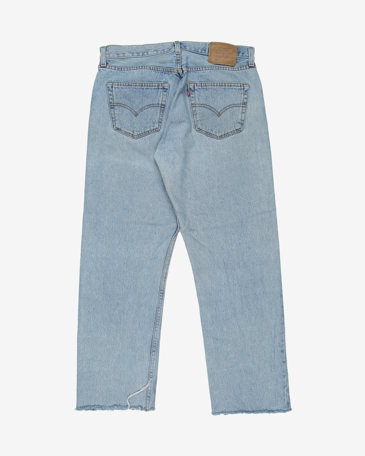 Levis 501 light wash blue cropped jeans - w34l29