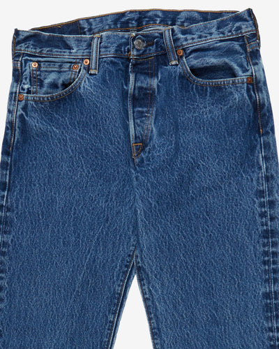 Levi's 501 Dark Blue Patterned Denim Jeans - W30 L32