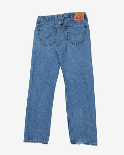 Levi's 505 Light Blue Stonewash Colour Denim Jeans - W35 L32