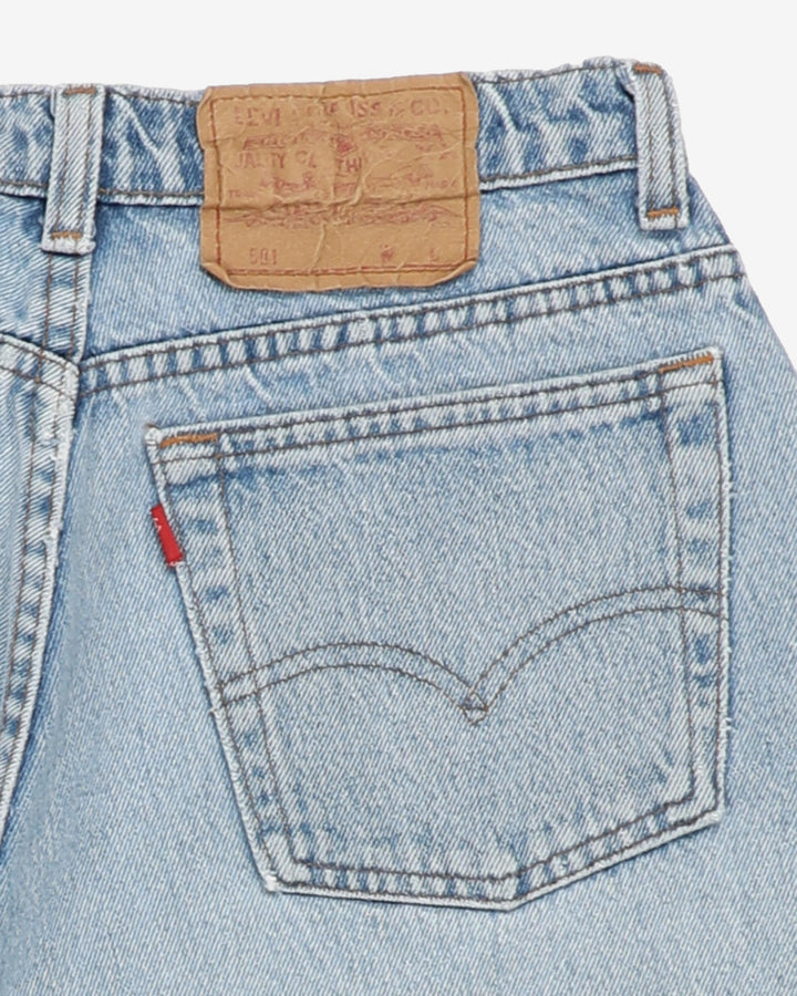 Vintage Blue Stonewash 501 Distressed Levi's Jeans - W28 L25