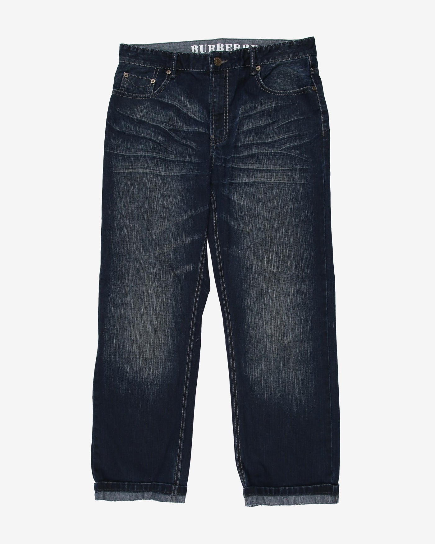 burberry dark indigo straight leg jeans - w34l27