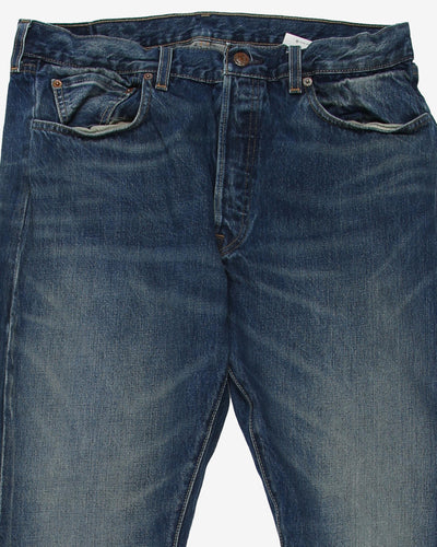 Levi's 501 Selvedge Big E Repro Denim Dark Blue Jeans - W33 L31