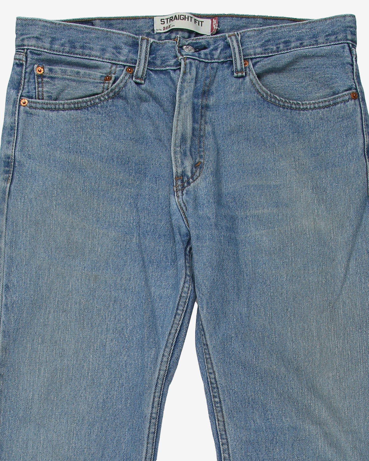 Levi's 505 Denim Light Blue Stonewash Jeans - W35 L29