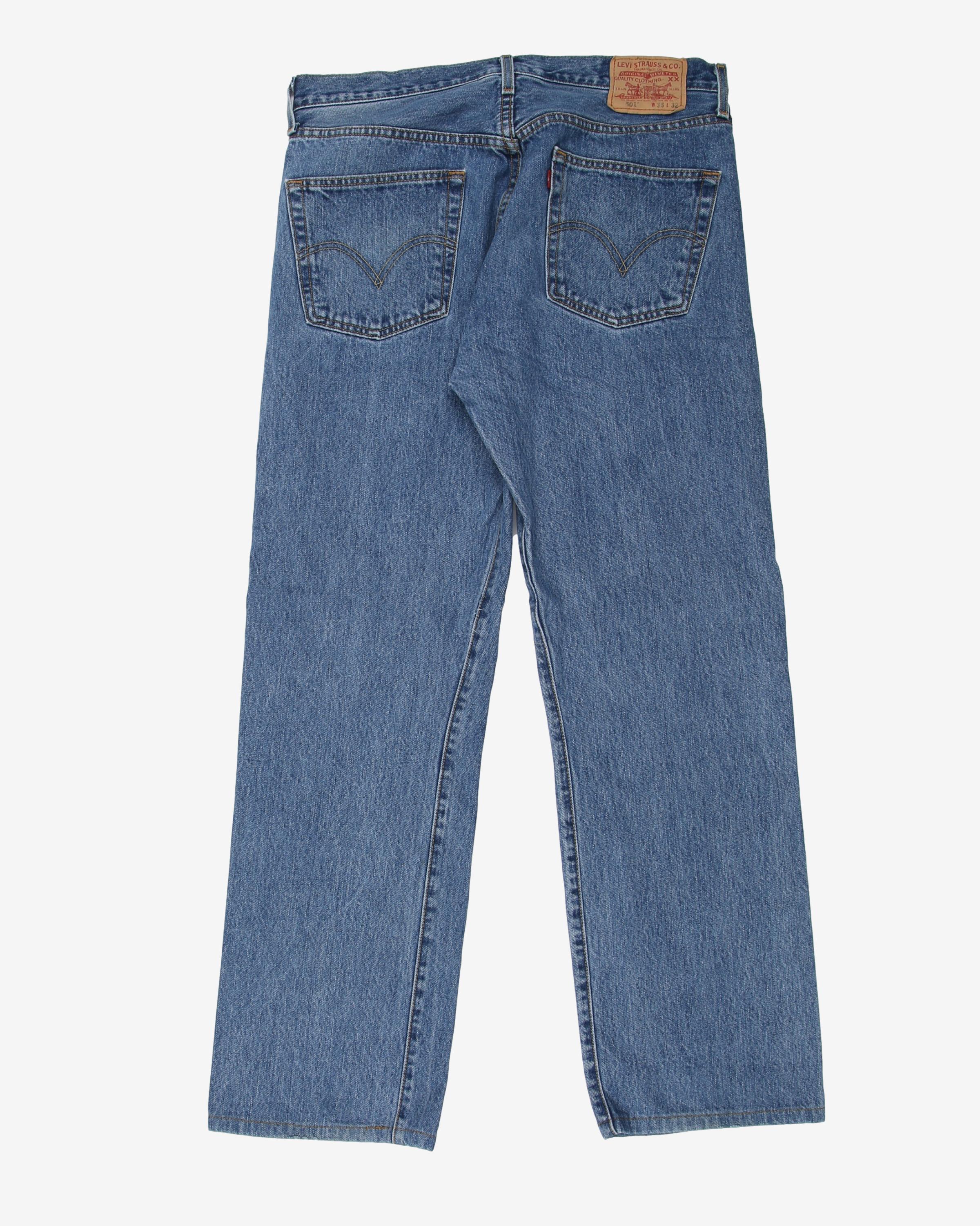 Levi's 501 Medium Wash Blue Casual Vintage 90s Denim Jeans - W36 L32