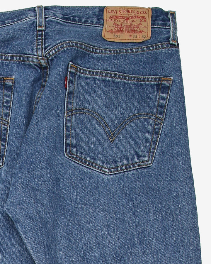 Levi's 501 Medium Wash Blue Casual Vintage 90s Denim Jeans - W36 L32