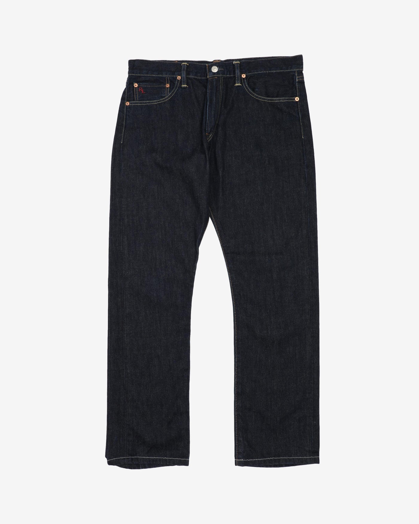 Vintage Polo Ralph Lauren RL Dark Blue Denim Jeans - W35 L31