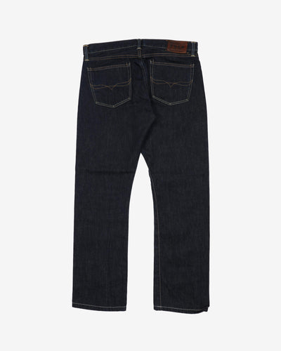 Vintage Polo Ralph Lauren RL Dark Blue Denim Jeans - W35 L31