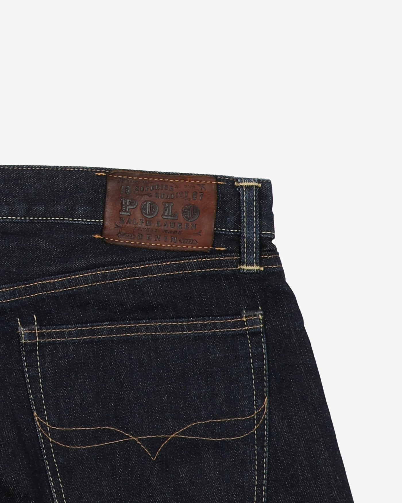 Vintage Polo Ralph Lauren RL Dark Blue Denim Jeans - W35 L31