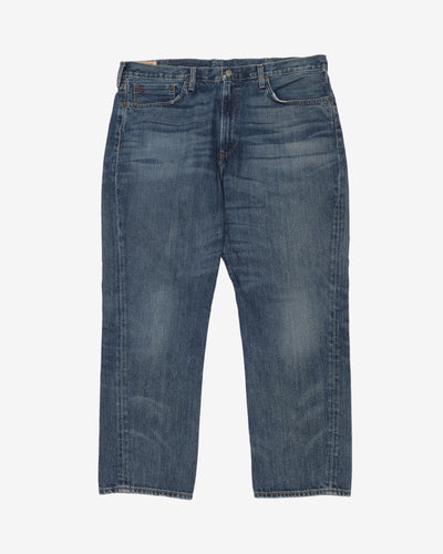 Vintage 90s Ralph Lauren RL Dark Blue Denim Jeans - W40 L30