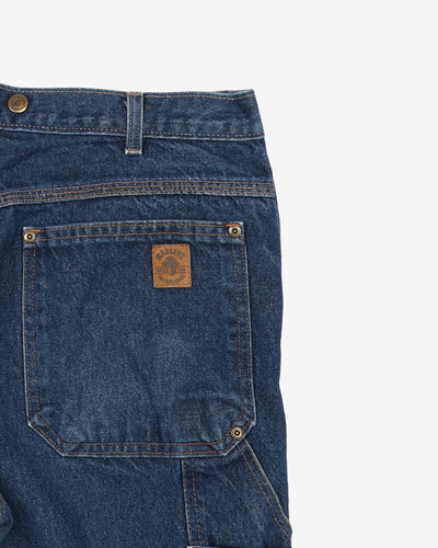 Vintage Madsens Dungaree Fit Dark Blue Denim Workwear Jeans - W36 L28