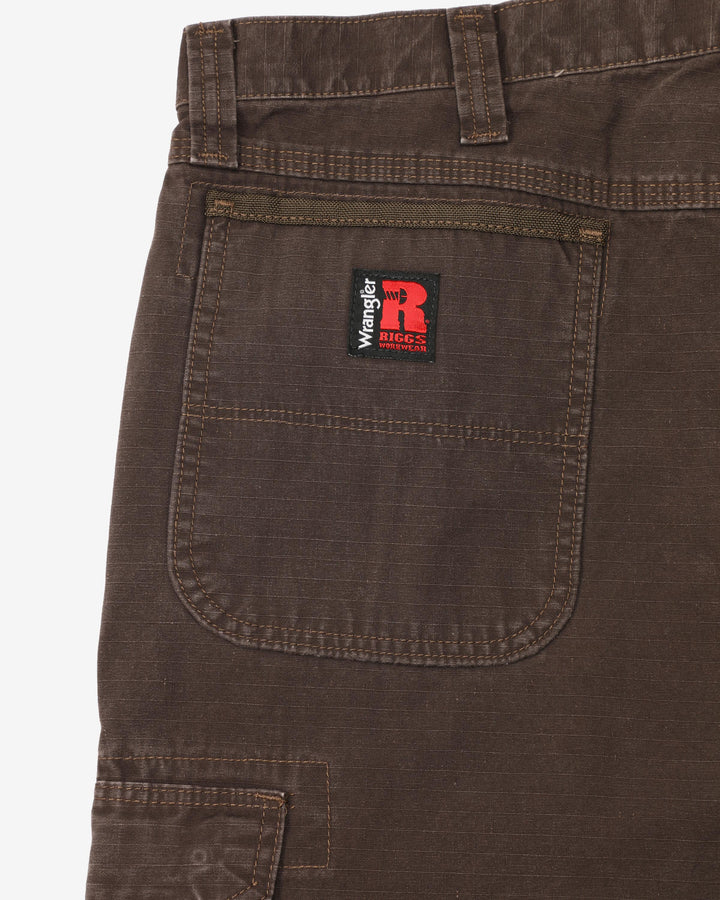 Wrangler Riggs Workwear Brown Double Knee Denim Work Pant Jeans W39 L30