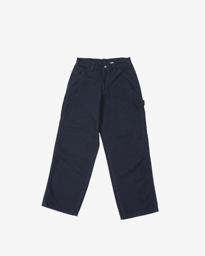 Dakota Relaxed Fit Baggy Navy Workwear Utility Jeans - W28 L28