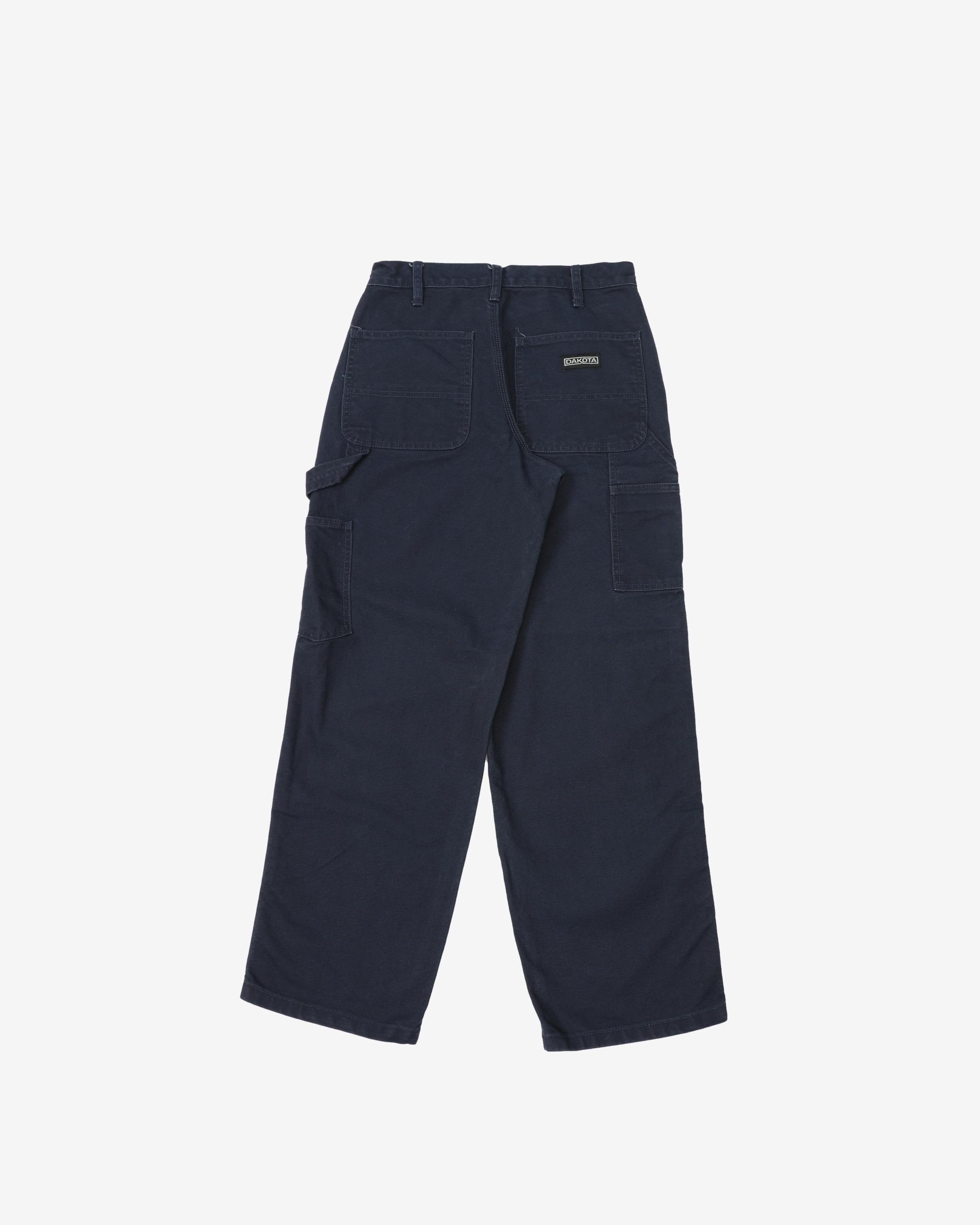 Dakota Relaxed Fit Baggy Navy Workwear Utility Jeans - W28 L28