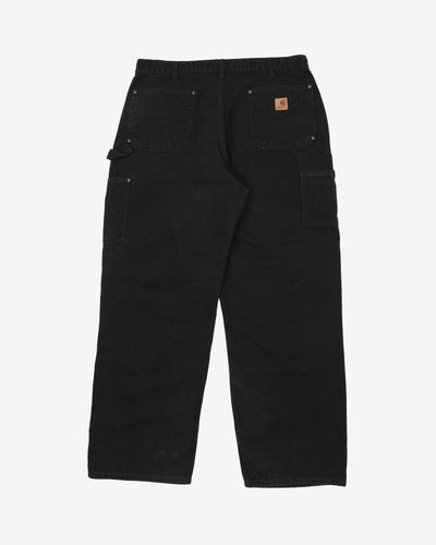 Carhartt Black Double Knee Workwear Jeans - W36 L29