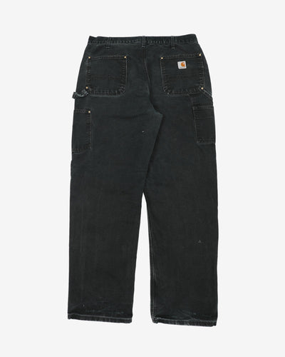 Carhartt Black Faded Double Knee Workwear Jeans - W37 L32