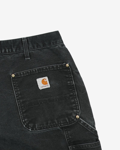 Carhartt Black Faded Double Knee Workwear Jeans - W37 L32
