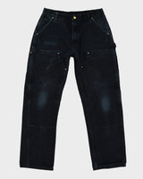 Carhartt Black Faded Double Knee Workwear Jeans - W33 L31