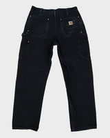 Carhartt Black Faded Double Knee Workwear Jeans - W33 L31