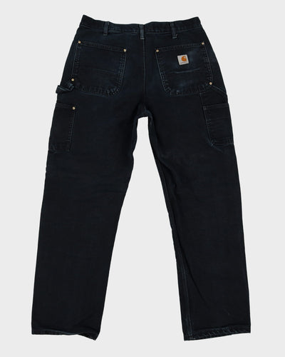 Carhartt Black Faded Double Knee Workwear Jeans - W33 L31