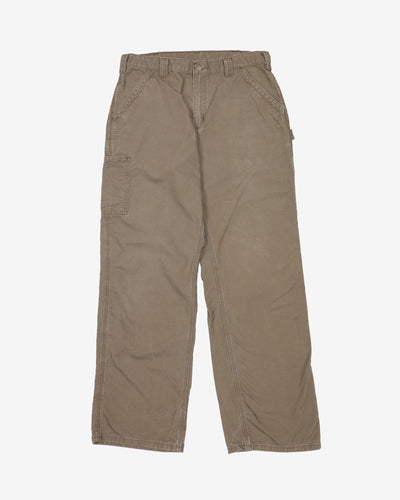 Carhartt Grey / Light Brown Faded Workwear Jeans - W35 L31