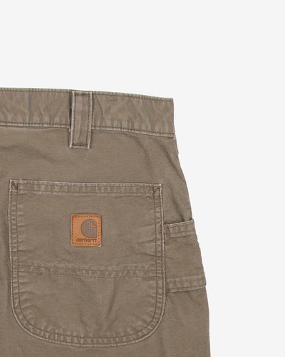 Carhartt Grey / Light Brown Faded Workwear Jeans - W35 L31