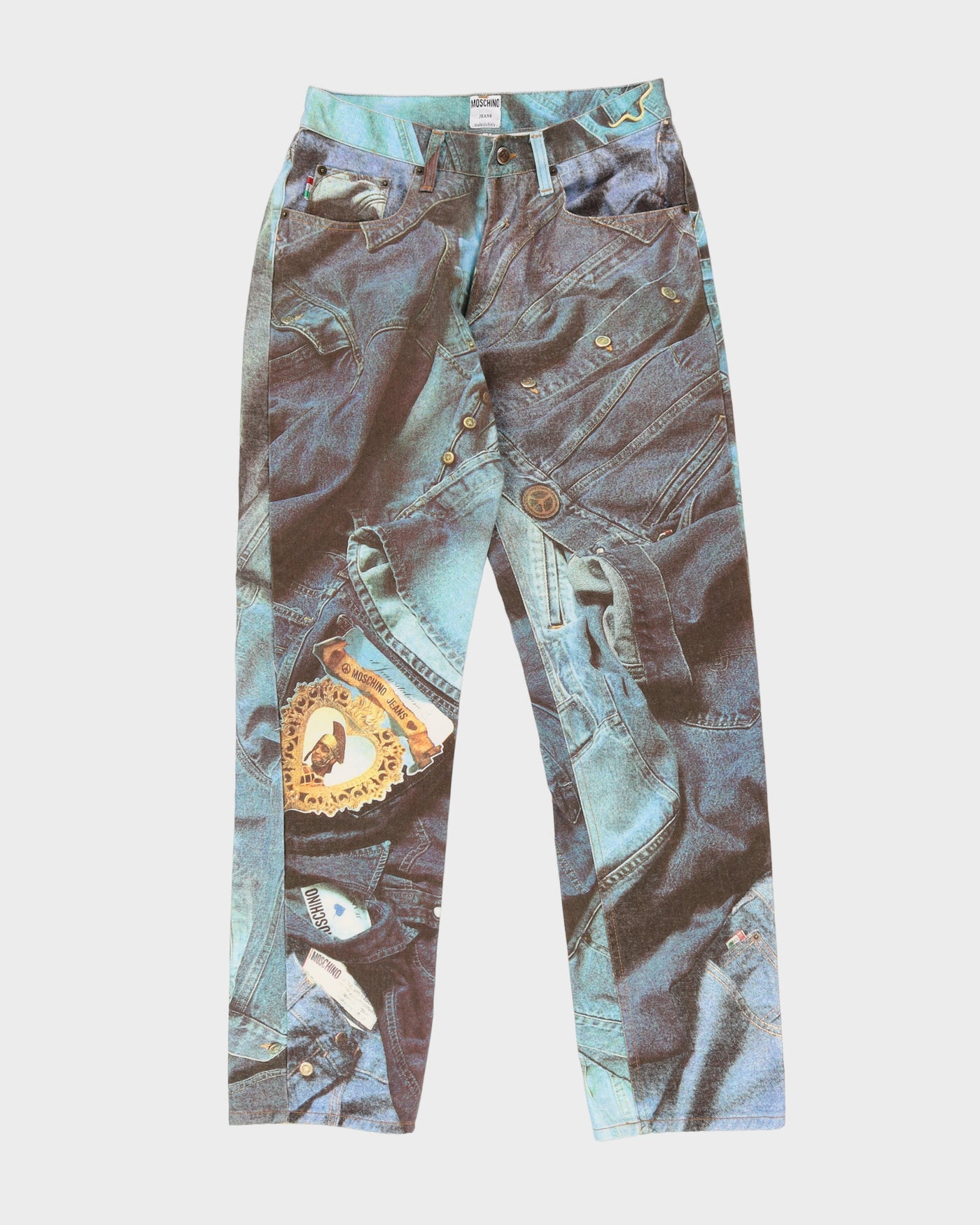 Vintage 80s Moschino Denim All Over Print Jeans - W31 L32