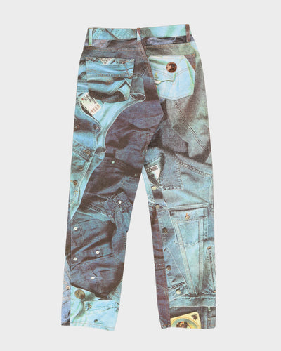 Vintage 80s Moschino Denim All Over Print Jeans - W31 L32