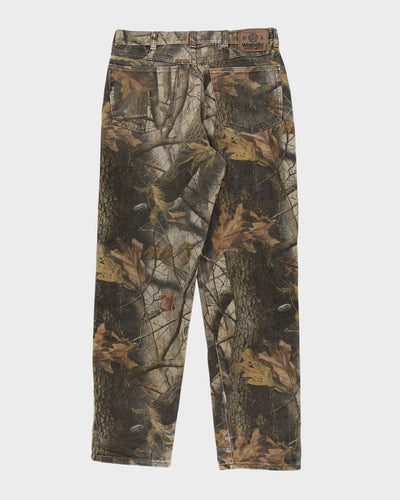Wrangler Double Knee All Over Print Woodland Camo Jeans - W33 L32