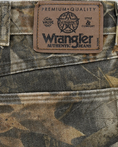 Wrangler Double Knee All Over Print Woodland Camo Jeans - W33 L32