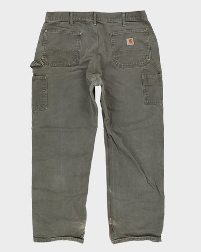 Vintage 90s Carhartt Double Knee Green Workwear Jeans - W38 L31