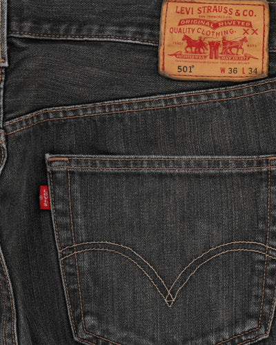 Vintage 90s Levi's 501 Dark Grey Jeans - W36 L35