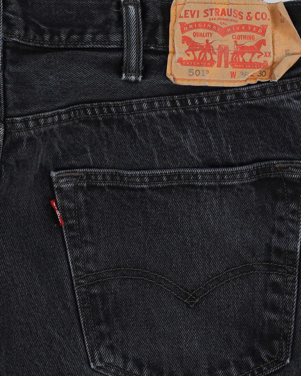 Levi's 501 Black Dark Wash Jeans - W38 L27