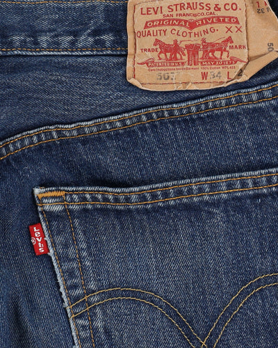 Vintage 90s Levi's 501 Dark Blue Jeans - W35 L32
