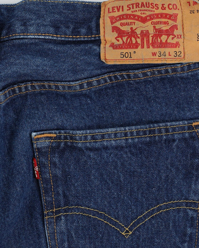 Vintage 90s Levi's 501 Dark Blue Jeans - W35 L32