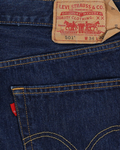 Vintage 90s Levi's 501 Dark Blue Jeans - W34 L31