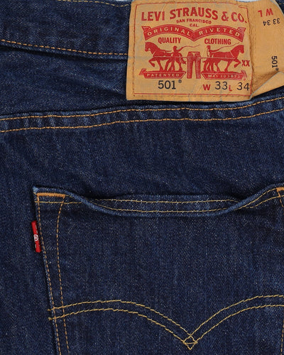 Vintage 90s Levi's 501 Dark Blue Jeans - W34 L34