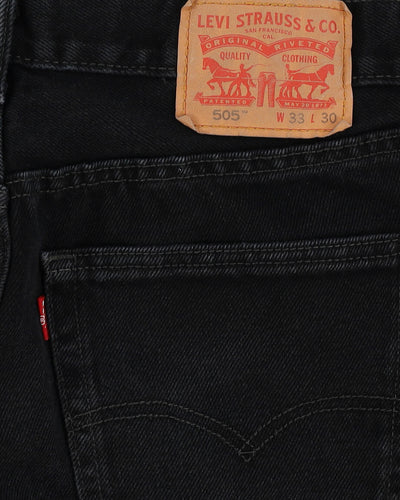 Levi's 505 Black Dark Wash Jeans - W32 L29